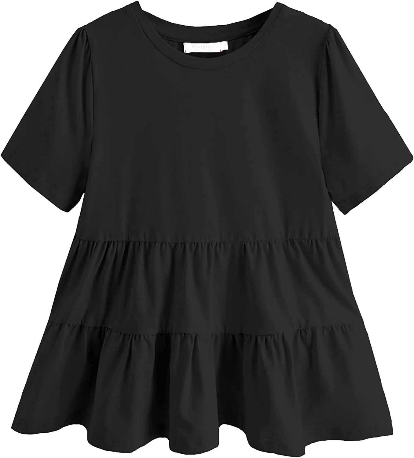 Arshiner Girl's Peplum Tops Short Sleeve T Shirts