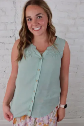 As Cool As It Gets Sage Top