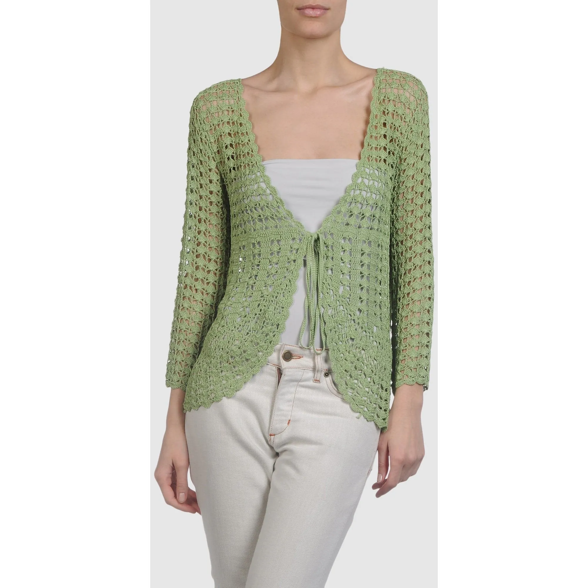 Green crochet  cardigan
