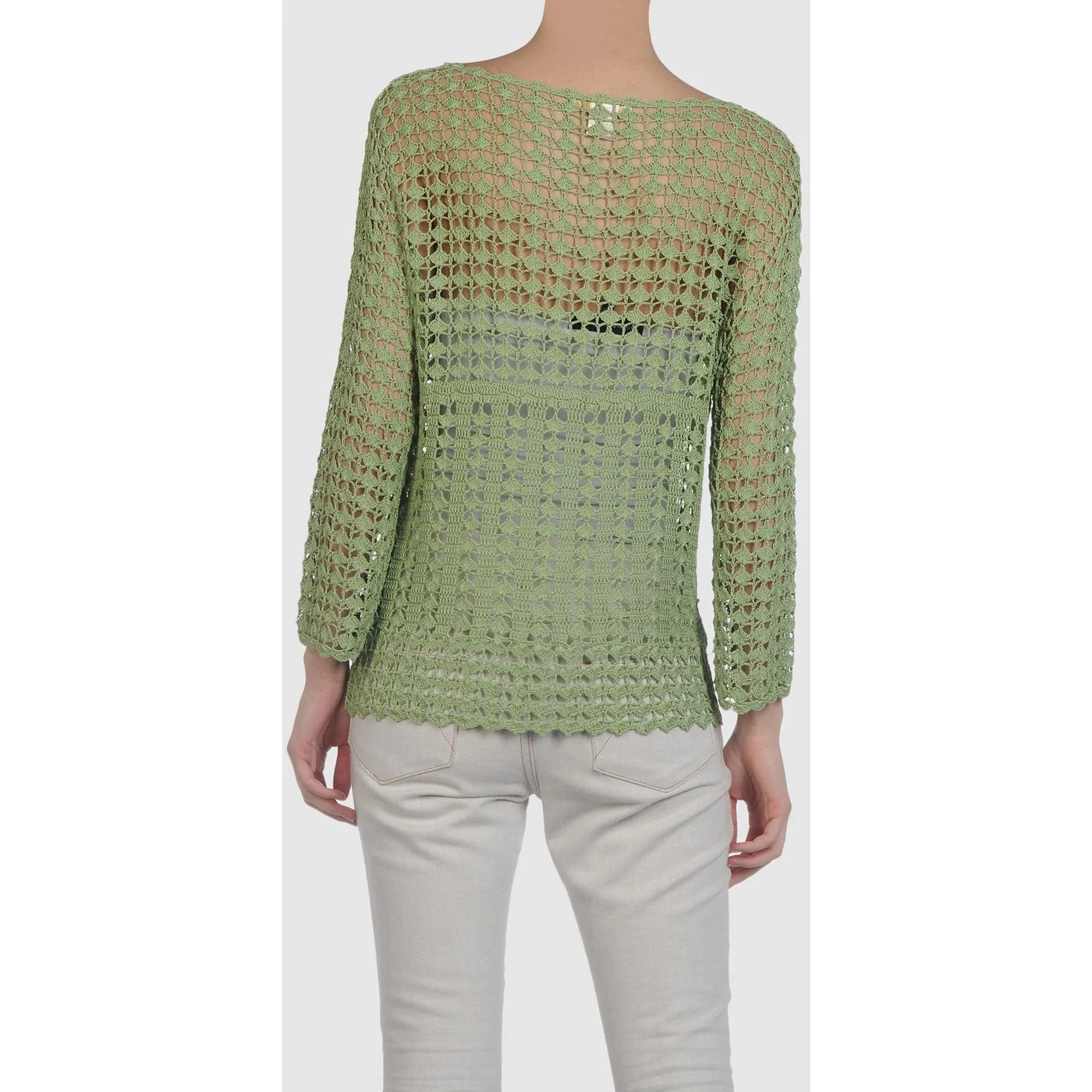 Green crochet  cardigan