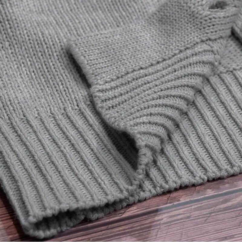 Hooded ButtonThick Knit Cardigan