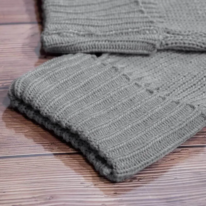Hooded ButtonThick Knit Cardigan