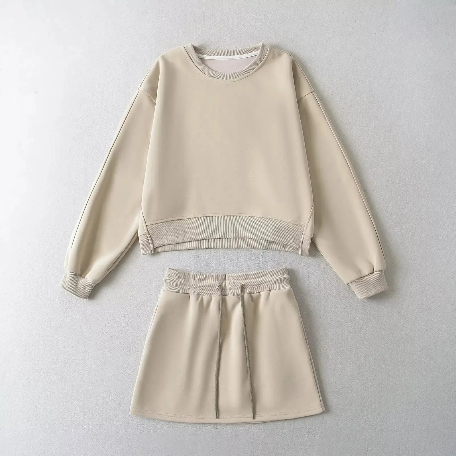 Kaia Casual Cut Out Sweatshirt and Skirt Set