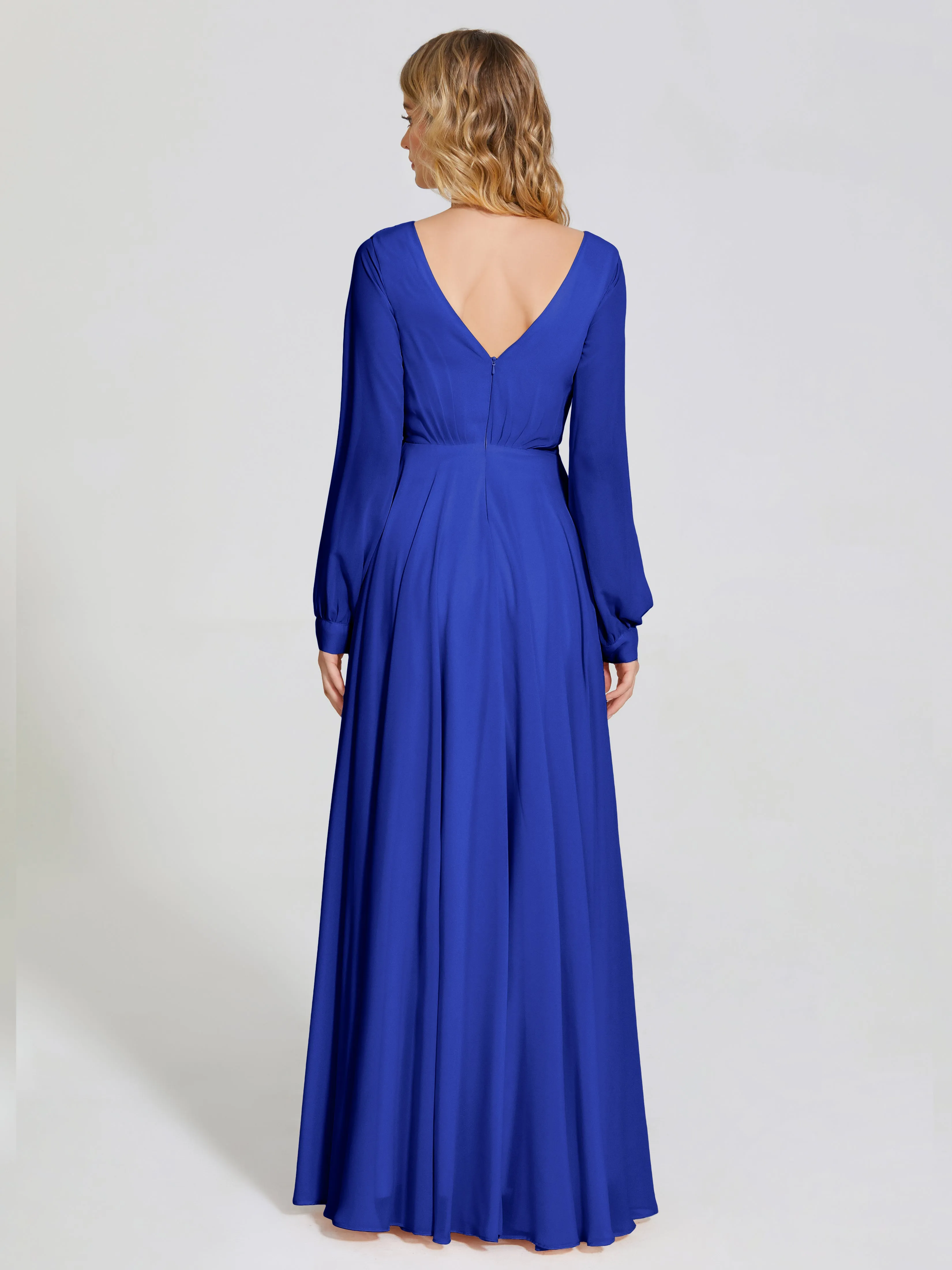 Raegan Simple Long Sleeves Chiffon Bridesmaid Dresses