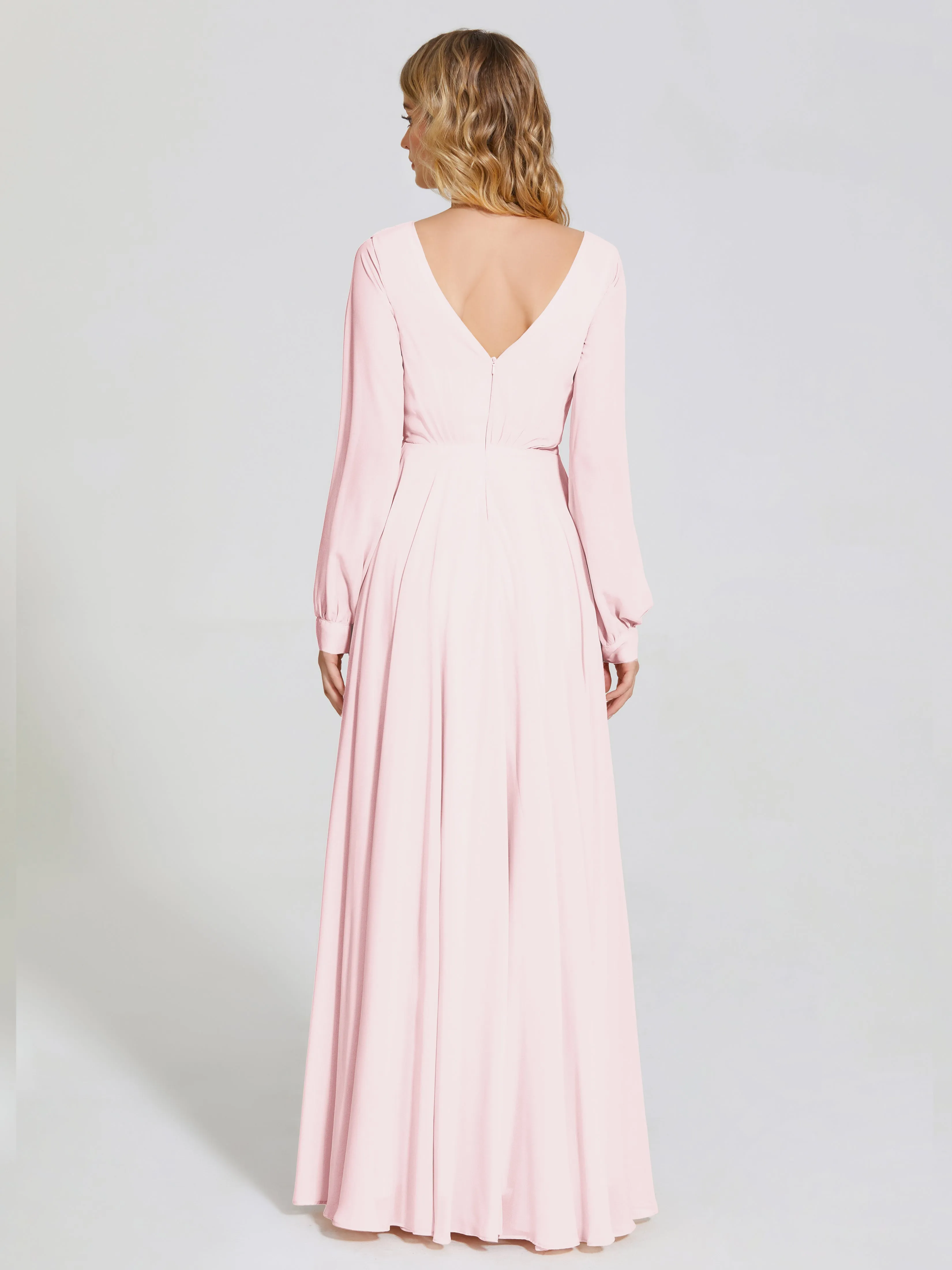 Raegan Simple Long Sleeves Chiffon Bridesmaid Dresses