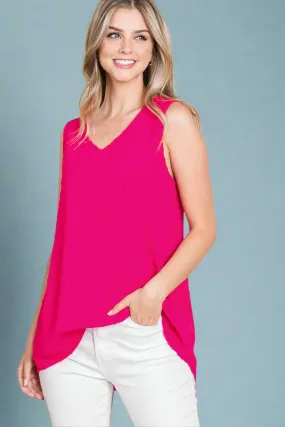Relaxed Texture Tank Top - Pink