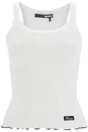 ribbed tank top with logo label 113652400 BRIGHT WHITE