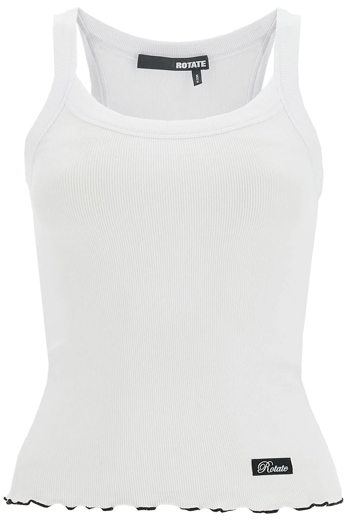 ribbed tank top with logo label 113652400 BRIGHT WHITE