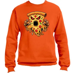 Scary Pizza Unisex Halloween Sweater – Cozy Fit, Fun & Spooky Pizza Graphic