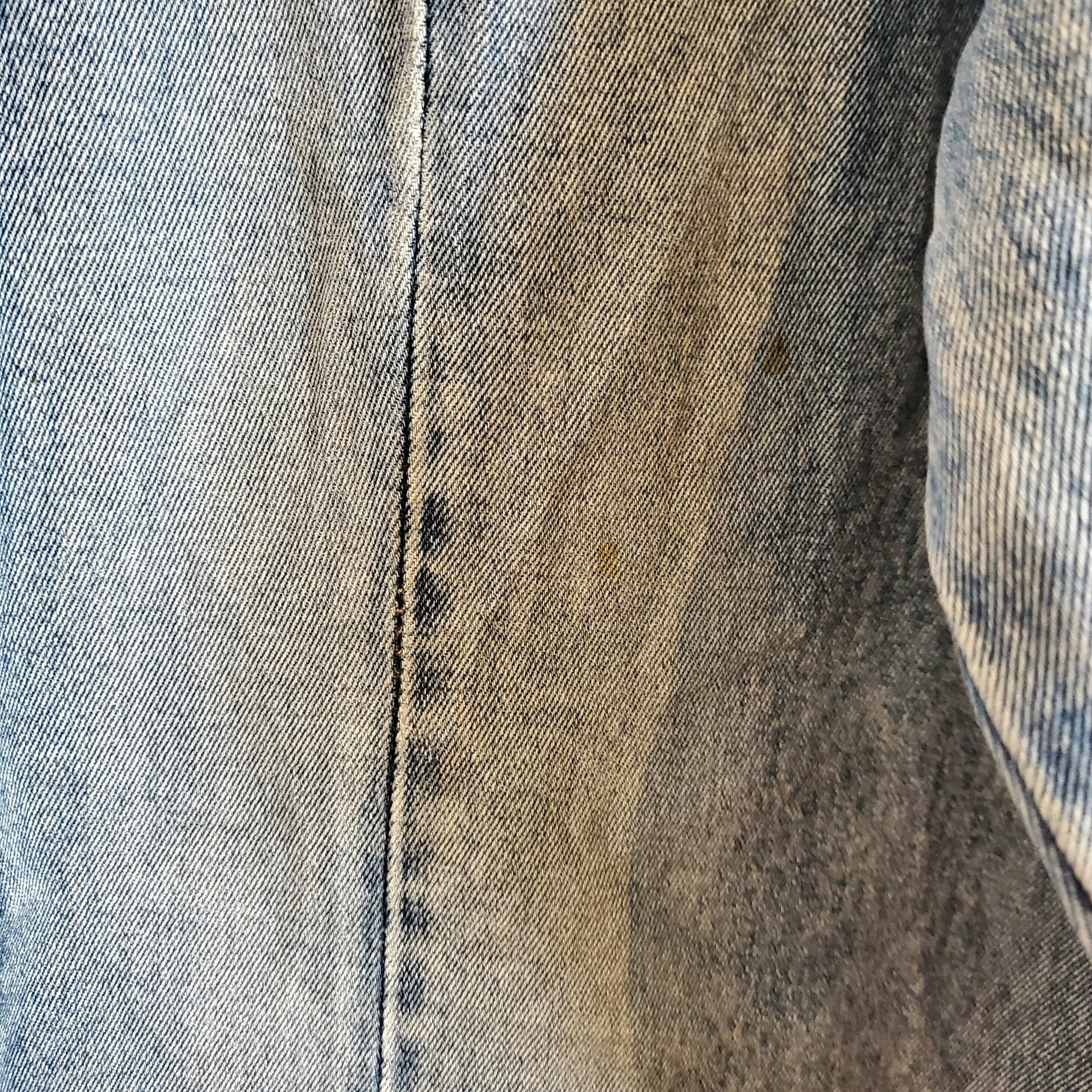 Vintage 90s Faux Snake Skin Trim Denim Shirt | Size 12