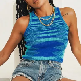 Women Vest Tanks Crop Top Sexy Sleeveless Round Neck Knitted Slim Tank Tops Clothes Tees for Female Ladies Summer New